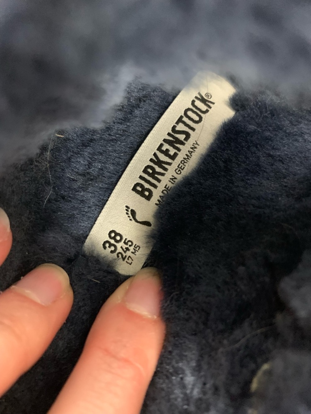 Birkenstock Arizona shearling sandals size 7 midnight blue - Picture 7 of 11